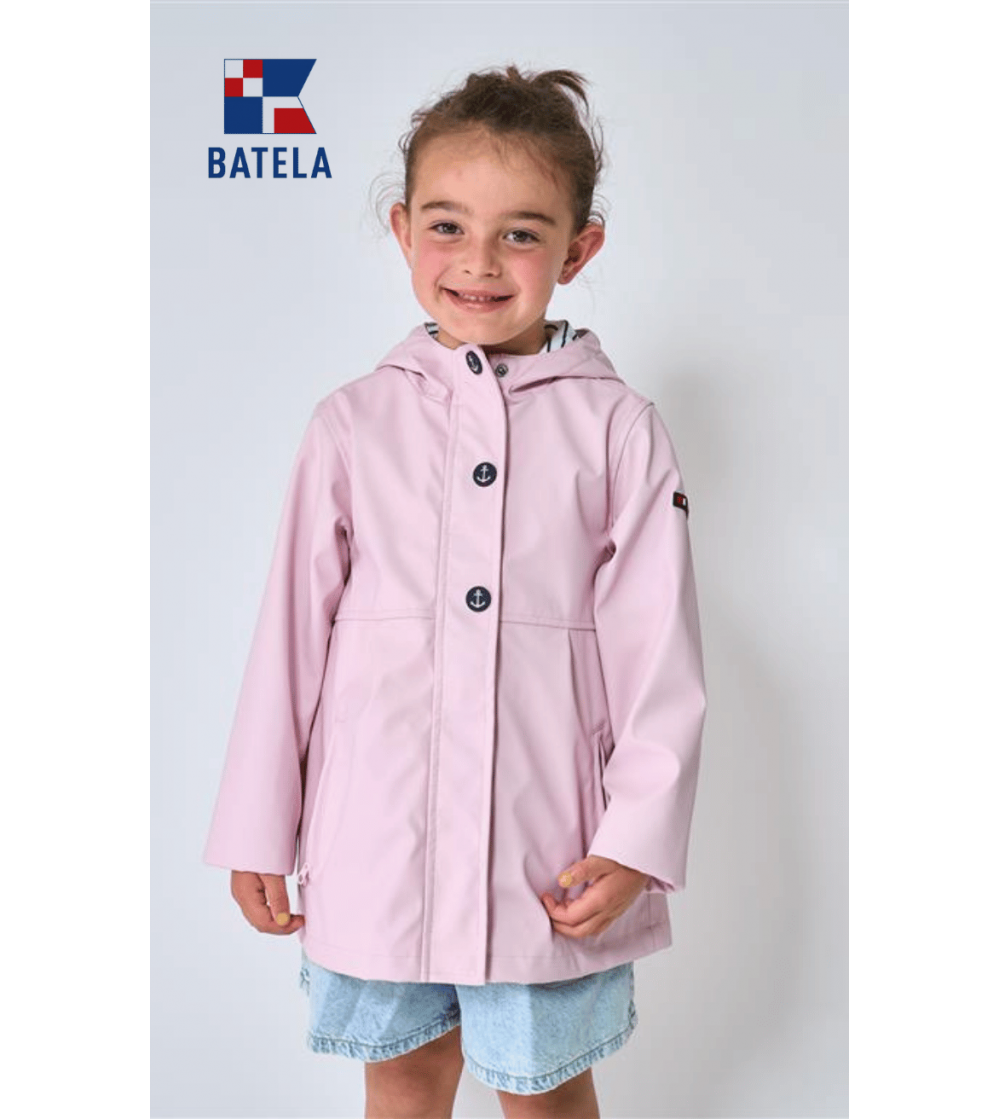 Chubasquero botones ancla BATELA con forro algodón a rayas