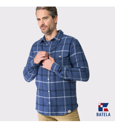 Camisa franela cuadros azules BATELA