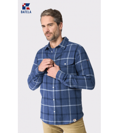 Camisa franela cuadros azules BATELA