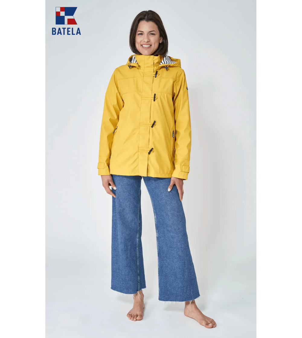 Chubasquero mujer BATELA con forro algodón a rayas