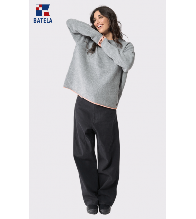 Jersey mujer punto básico BATELA raya a contraste