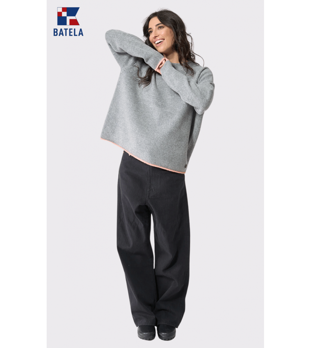 Jersey mujer punto básico BATELA raya a contraste