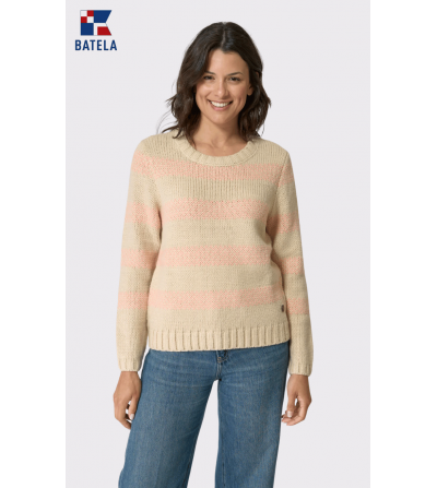 Jersey punto cálido mujer diseño rayas BATELA