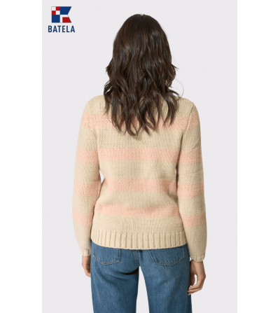 Jersey punto cálido mujer diseño rayas BATELA