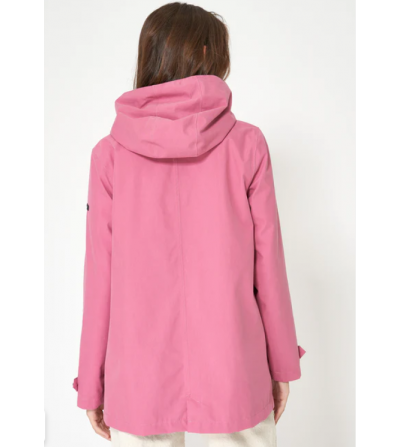 C3161 chaqueta algodón impermeable hibiscus rose espalda