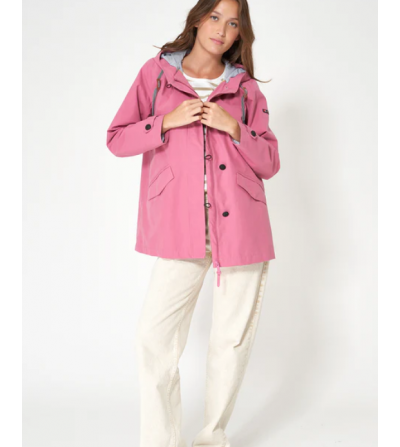 C3161 chaqueta algodón impermeable hibiscus rose