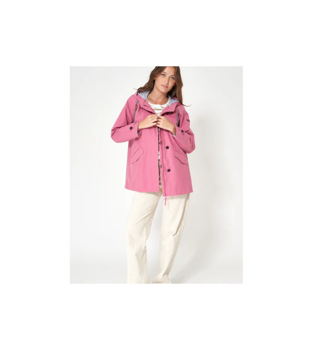 C3161 chaqueta algodón impermeable hibiscus rose