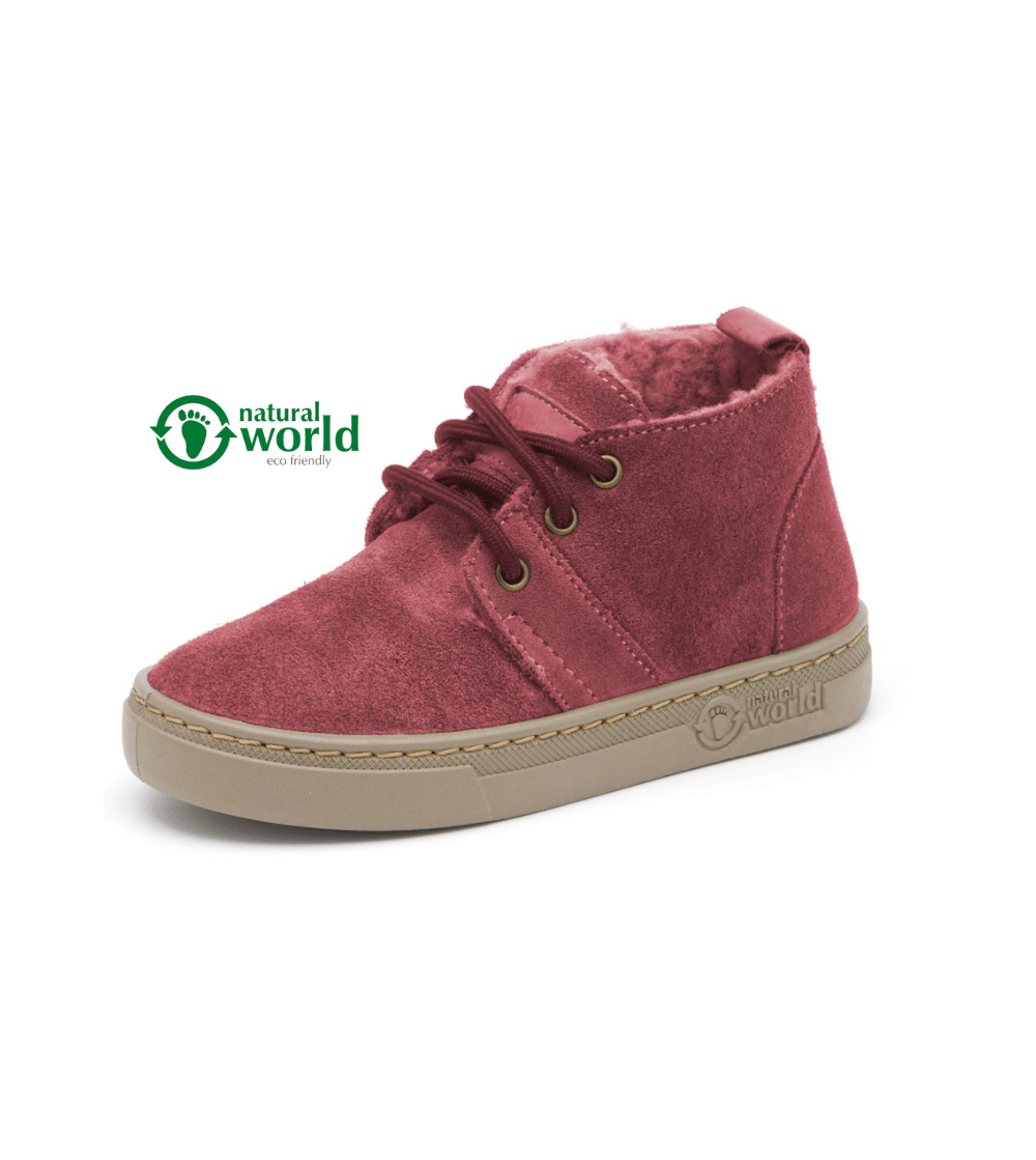 Bota niños serraje WOOL ALIM burdeos