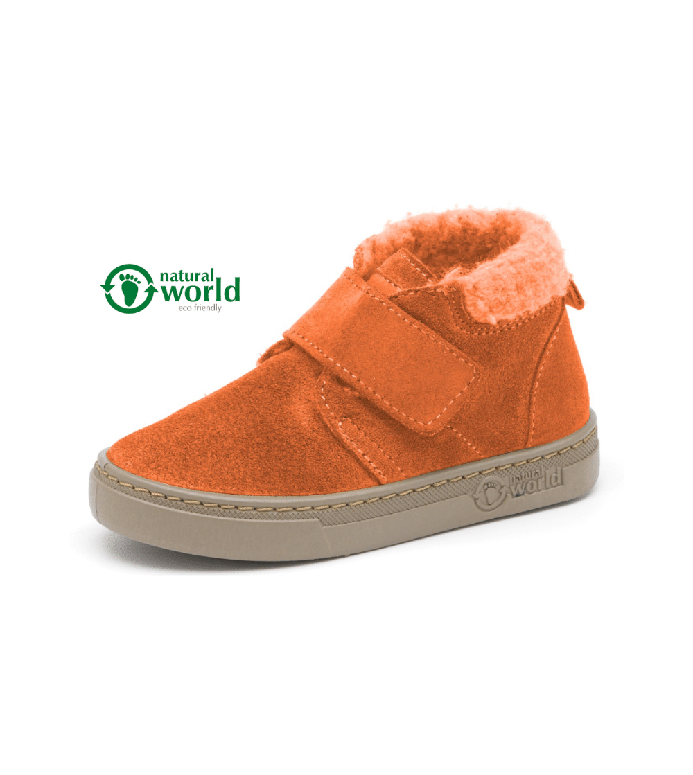 Bota niños velcro serraje VOLGA naranja