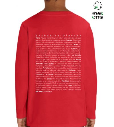 camiseta manga larga algodon orgánico niñ@s EUSKADIKO OLATUAK_STTK907_B_red_2083