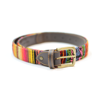 Cinturón kilim de estilo étnico multicolor