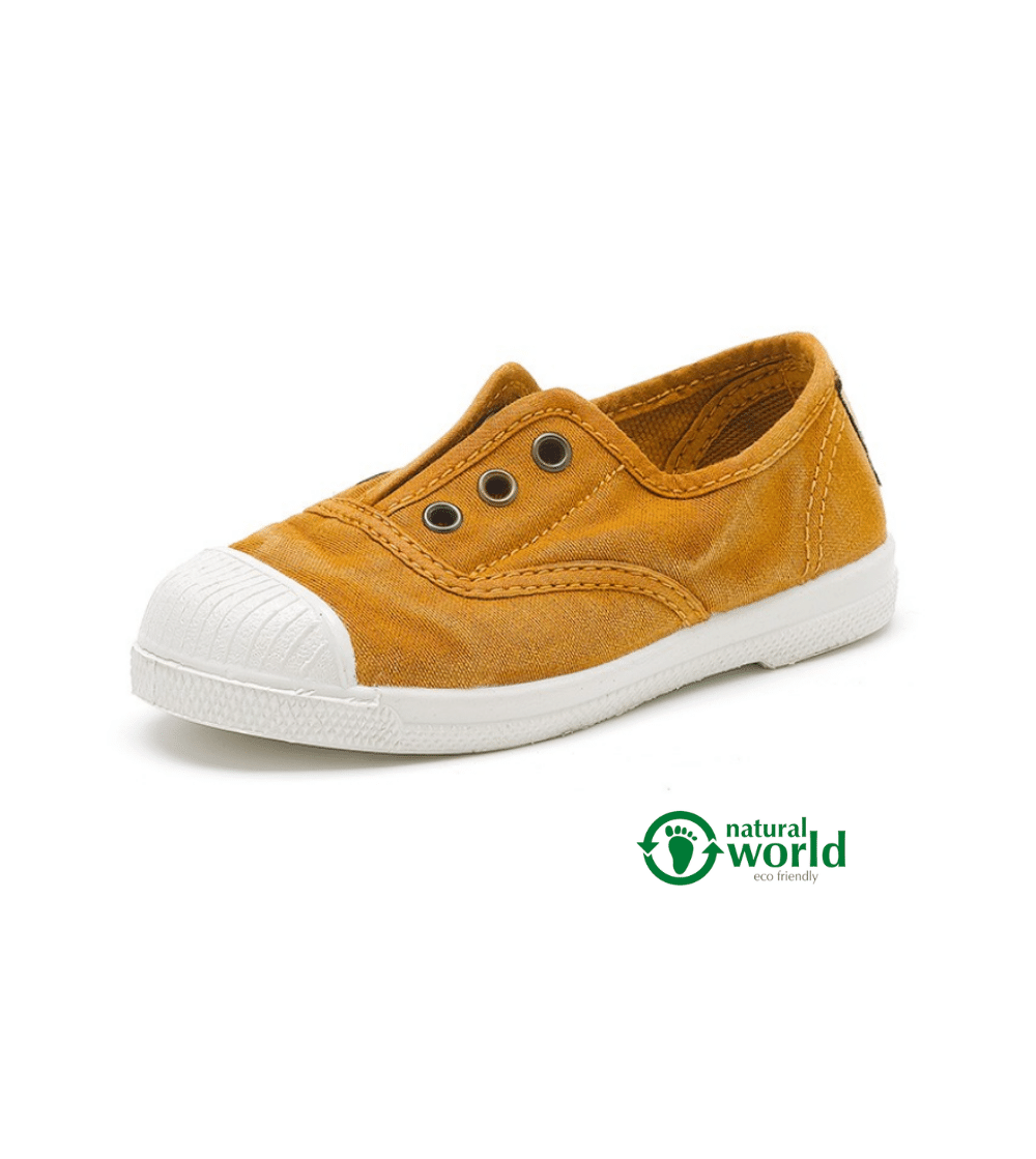 zapatilla loneta algodón orgánico OLD GRAPE para niños Natural World