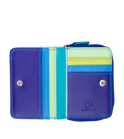 Cartera pequeña de piel con cremallera SEASCAPE abierta 1