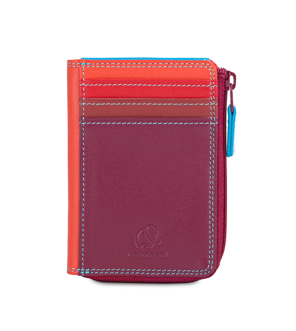 Monedero pequeño de piel con cremallera POMPEII