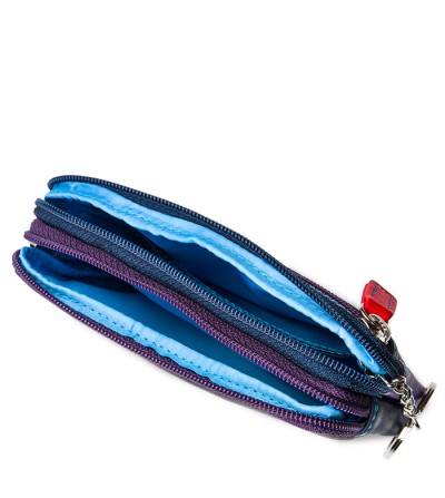 Monedero pequeño de piel doble cremallera NEGRO 3