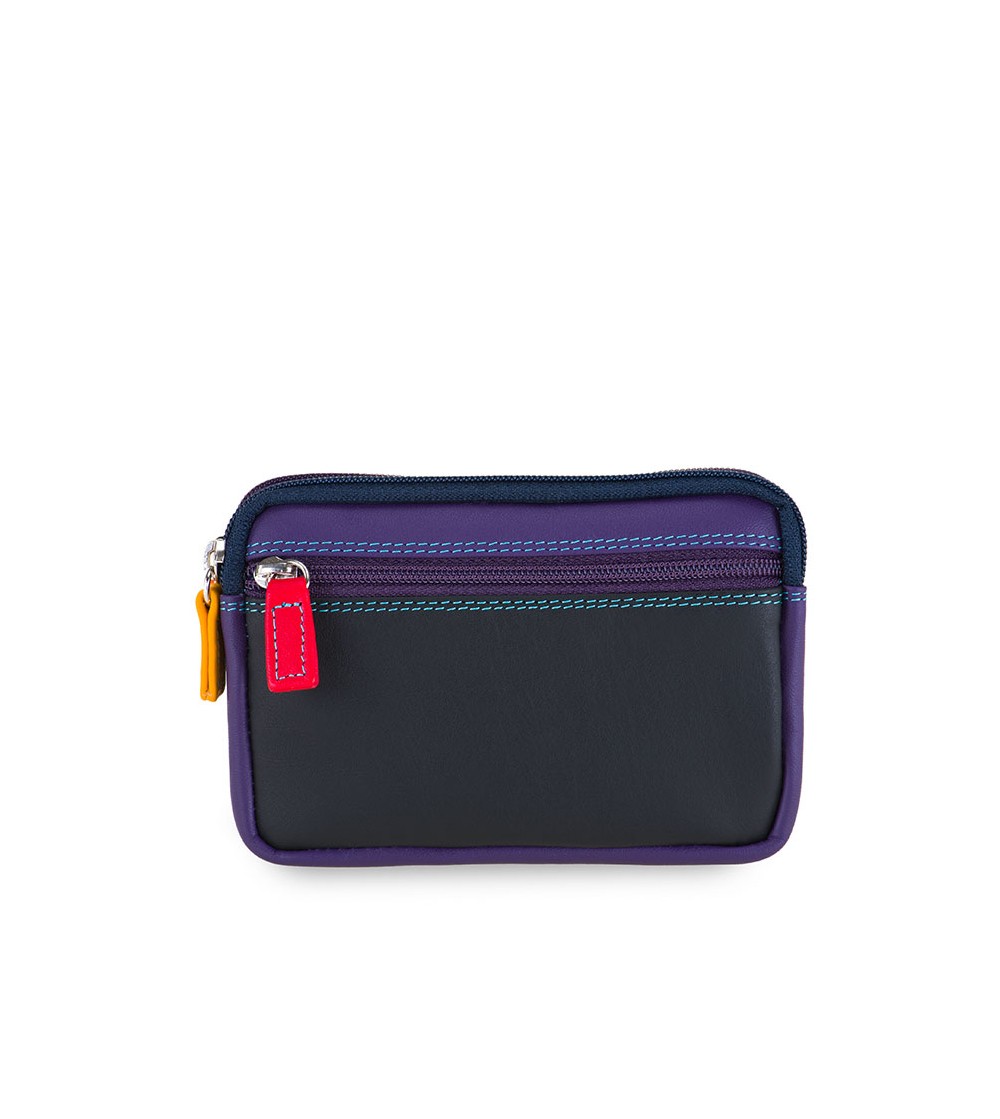 Monedero pequeño de piel doble cremallera NEGRO 2