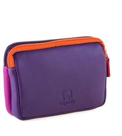 Monedero pequeño de piel doble cremallera SANGRIA