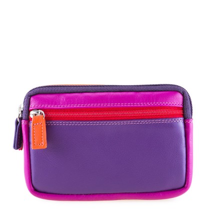 Monedero pequeño de piel doble cremallera SANGRIA