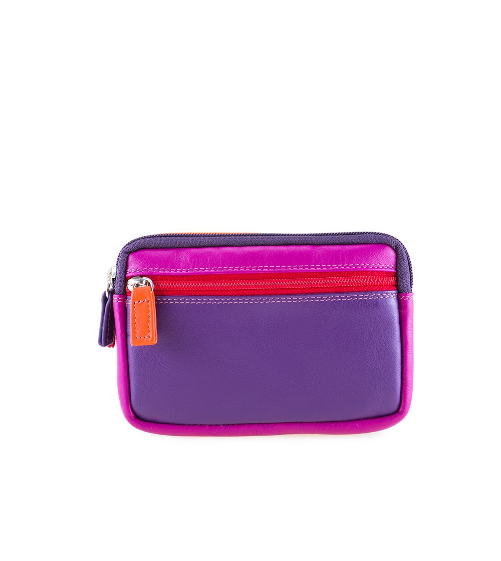 Monedero pequeño de piel doble cremallera SANGRIA