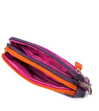 Monedero pequeño de piel doble cremallera SANGRIA