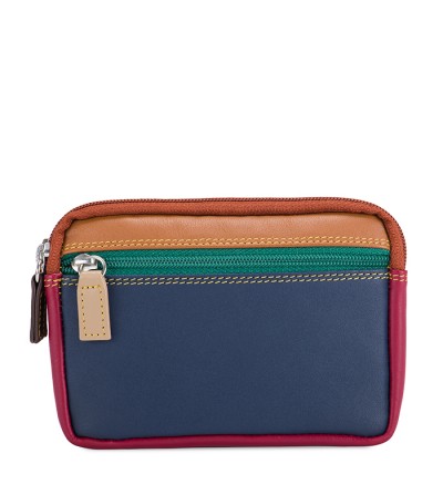 Monedero pequeño de piel doble cremallera BOSCO