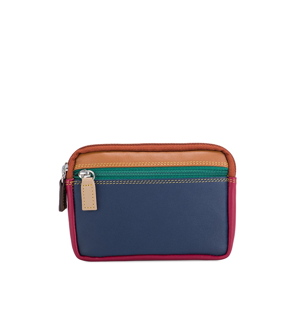 Monedero pequeño de piel doble cremallera BOSCO