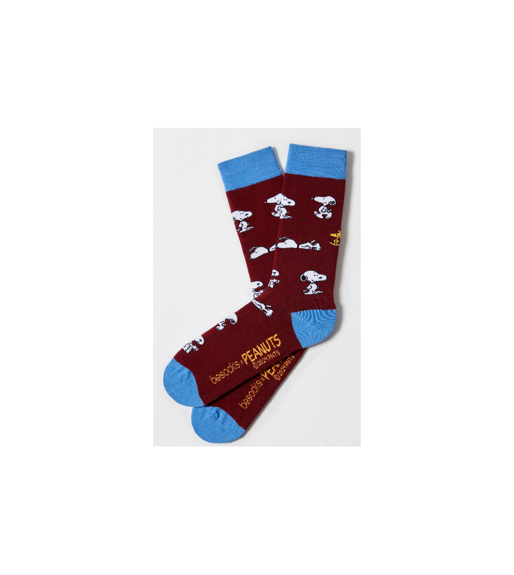 Calcetines SNOOPY BURGUNDY X BESOCKS Calcetines SNOOPY BURGUNDY X BESOCKS